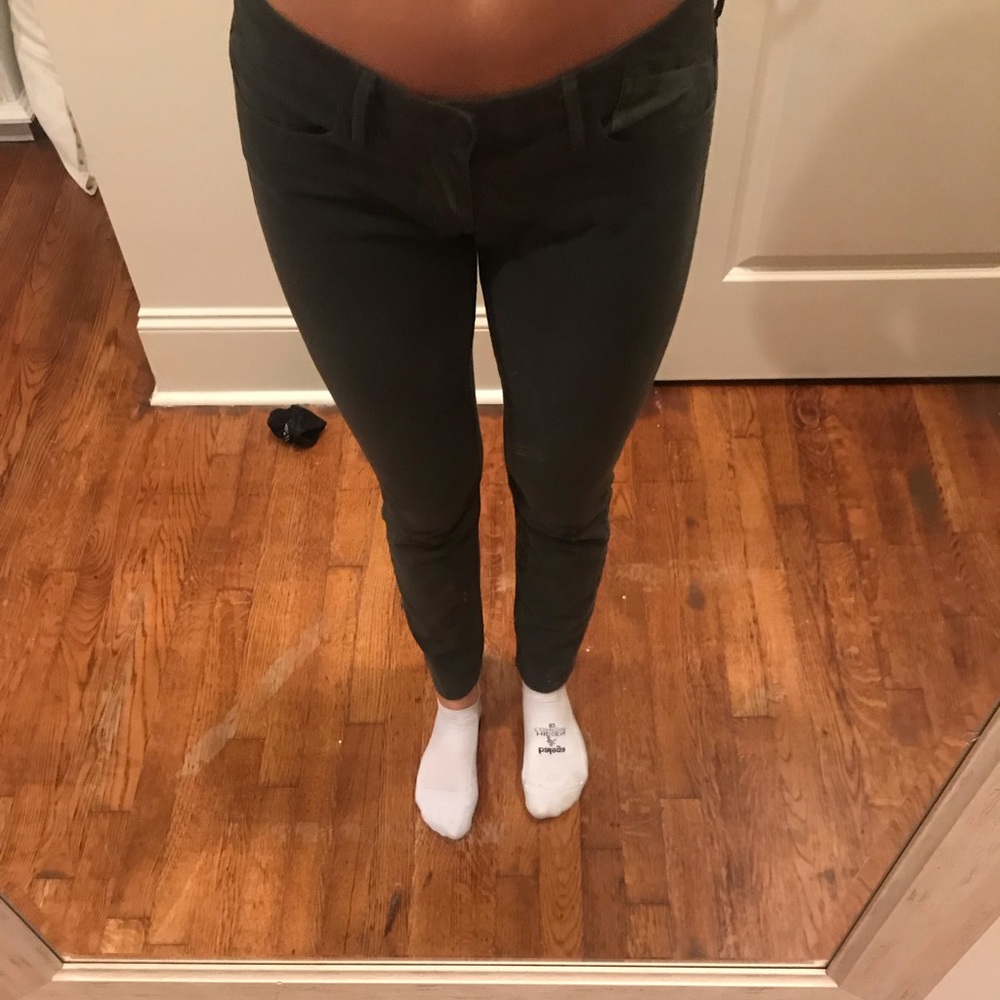 Dark green skinny jeans